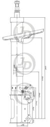 Фото Стойка амортизационная газовая задняя правая Jd JAS0047 Jd