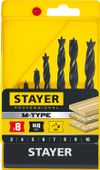 Фото Stayer Набор сверл спиральных по дереву "M-type", 8штd=3-10мм, М-образная заточка, сталь HCS, Profes Stayer 2942H8Z02 Stayer