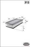 Фото Фильтр воздушный CITROEN C5 08-. C5 Break 08-. PEUGEOT 407 04-. 407 SW 04-. 407 купе 05- Mecafilter ELP3974 Mecafilter