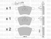 Фото Тормозные колодки FORD / SEAT / VOLKSWAGEN / VOLKSWAGEN LCV Alhambra I (7V8, 7V9) : 1.9 TDI,1.9 TDI 4motion,2.0 i,2.0 TDI / Galaxy I (WGR) : 1.9 TDI / Metelli 2205500 Metelli