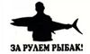 Фото Наклейка За рулем рыбак №2 17,5х11,5см белая Россия VRC60909 Россия