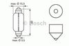 Фото Лампочка вспомогательн., 10шт., C21W, 12В, max. 21Вт, тип гнезда SV8,5-8 Bosch 1987302230 Bosch