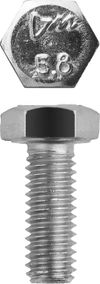 Фото ЗУБР ГОСТ 7798-70, кл. пр. 5.8, M6 х 16 мм, цинк, 5 кг, болт (303080-06-016) Зубр 30308006016 Зубр