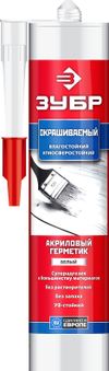 Фото ЗУБР  280 мл, белый, акриловый герметик (41231-0) Зубр 412310X Зубр