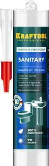 Фото KRAFTOOL Герметик силиконовый прозрачный, санитарный, 300мл 41255-2 Kraftool 412552 Kraftool