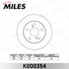 Фото Диск тормозной передний вентилируемый TOYOTA PREVIA / DODGE CARAVAN Miles K000354 Miles