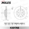 Фото Диск тормозной передний Toyota Venza 2008- Miles K001766 Miles