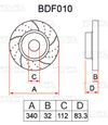 Фото Диск тормозной TOYOTA Land Cruiser (J200) LEXUS LX570 передний перфорированный комплект TAYGA Tayga BDF010 Tayga