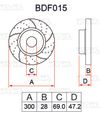 Фото Диск тормозной HYUNDAI ix35,Sonata NF,i40 KIA Sportage (10-) передний перфорированный комплект TAYGA Tayga BDF015 Tayga