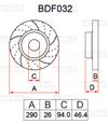 Фото Диск тормозной MITSUBISHI Pajero (00-) передний перфорированный комплект TAYGA Tayga BDF032 Tayga