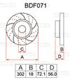 Фото Диск тормозной MAZDA CX-7 (06-12) задний перфорированный комплект TAYGA Tayga BDF071 Tayga