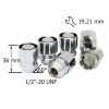 Фото Комп.секреток гаек 1/2"-20 UNF 36мм Конус, закр, вращ. 2 кл 19;21 Хром SDS Exclusive FPU22001CHX SDS Exclusive