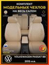 Фото Авточехлы для Volkswagen Passat B8 с 2015-н.в. седан седан Comfortline. Highline. (на сидушках передних и задних подколенные выступы) Avtolider1 VW280609EC26RBGE Avtolider1