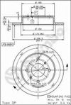 Фото Диск тормозной задн. NISSAN ALMERA II (N16) 06/00-> / NISSAN ALMERA II Hatchback (N16) 01/00-> / NIS Brembo 08544310 Brembo