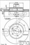 Фото Диск тормозной передн FORD: MONDEO III 00-07, MONDEO III седан 00-07, MONDEO III универсал 00-07, JA Brembo 09866511 Brembo