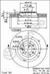 Фото Диск тормозной передн PEUGEOT: 407 04-, 407 SW 04-, 407 купе 05-, 607 00- Brembo 09867014 Brembo