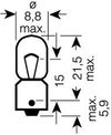 Фото Лампа накаливания T4W 12V 4W (BA9s) Original Osram 3893 Osram