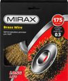 Фото MIRAX 175 мм, витая стальная латунированная проволока 0.3 мм, щетка дисковая для УШМ (35141-175) Mirax 35141175 Mirax