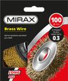 Фото MIRAX 200 мм, витая стальная латунированная проволока 0.3 мм, щетка дисковая для УШМ (35141-200) Mirax 35141200 Mirax