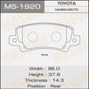 Фото Колодки тормозные Toyota Corolla (E120) EUR 01-07, Corolla Verso (E120) 01-04 задние MASUMA Masuma MS1920 Masuma