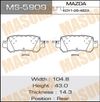 Фото 527765 Колодки тормозные дисковые задние Masuma MS-5909 Masuma MS5909 Masuma