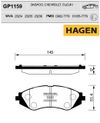Фото Колодки тормозные передние GP1159 Hagen Sangsin GP1159 Sangsin
