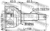 Фото ШРУС НАРУЖНЫЙ 23X50X25 MITSUBISHI SIGMA F16A 1990- Febest 0410005 Febest