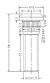 Фото Шпилька колесная T-TA (длинна 45mm; M12x1.5; посадочное 14.2mm) Sat ST9094202049 Sat