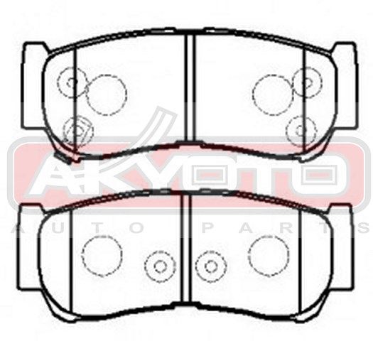 Колодки тормозные задние дисковые к-кт для Hyundai Santa Fe (CM) 2006-2012 AKD0447 Akyoto