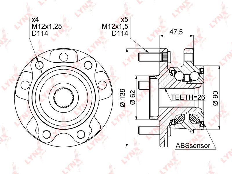 Комплект подшипника WH1012 Lynx