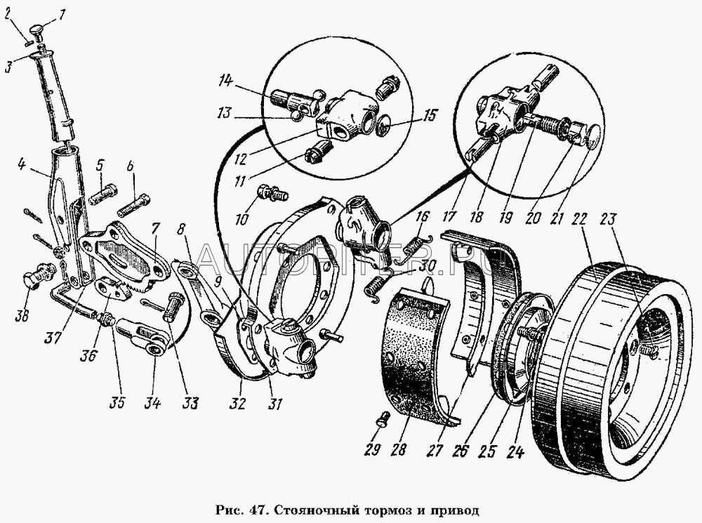 Колодка центрального тормоза с фрикционной накладкой в сборе, 51-35070 513507014 Газ