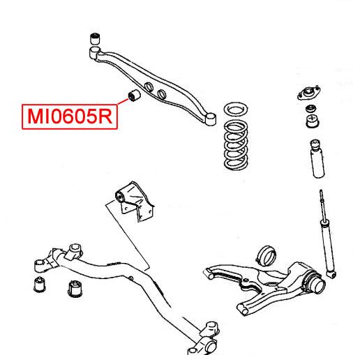 Сайлентблок заднего рычага для Mitsubishi Space Wagon (N8,N9) 1998-2004 mi0605r Vtr