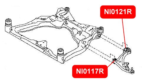 Сайлентблок рычага передней подвески, передний ni0117r Vtr