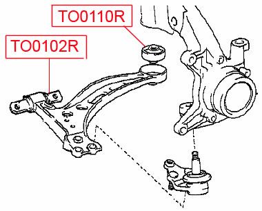 Сайлентблок нижнего рычага передней подвески, пере to0102r Vtr