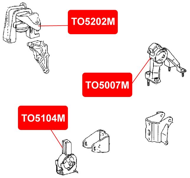 Подушка двигателя, задняя to5007m Vtr