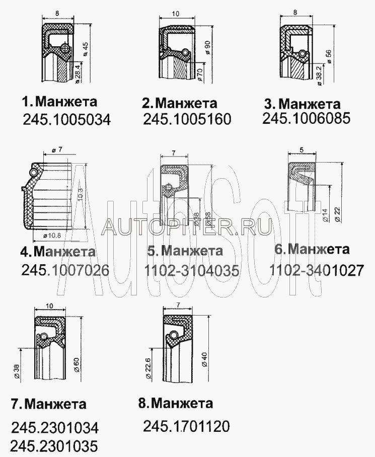 Сальник ступицы задних колёс ЗАЗ 1102 AT4035102SB 11023104035 Zaz