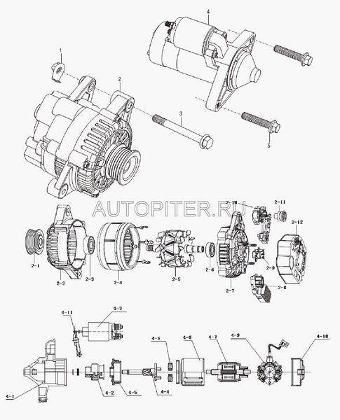 Реле стартера втягивающее Solano 1.6 (LF479Q33708130A) lf479q33708130a Lifan