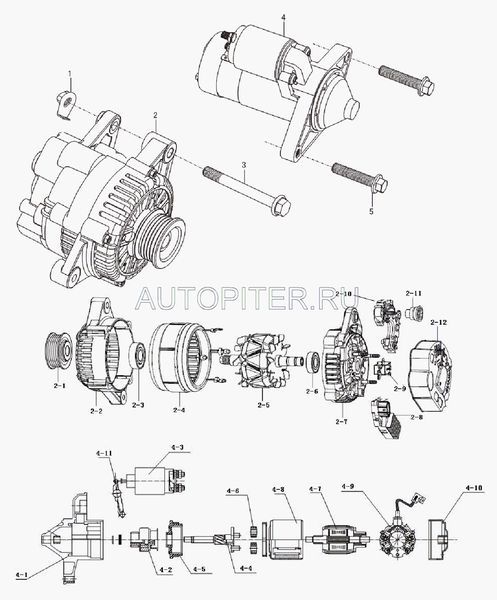 Реле стартера втягивающее Solano 1.6 (LF479Q33708130A) lf479q33708130a Lifan