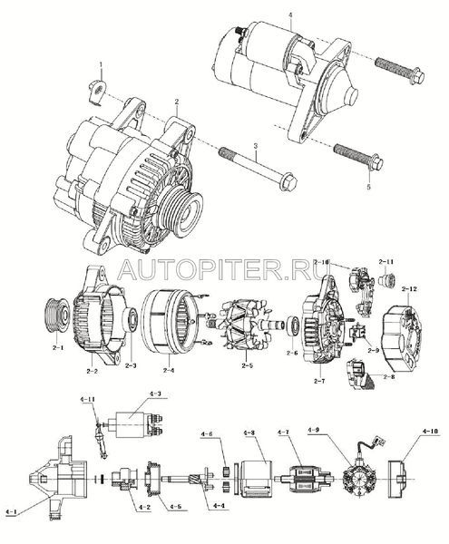 Реле стартера втягивающее Solano 1.6 (LF479Q33708130A) lf479q33708130a Lifan