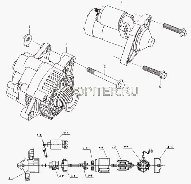 Реле стартера втягивающее Solano 1.6 (LF479Q33708130A) lf479q33708130a Lifan