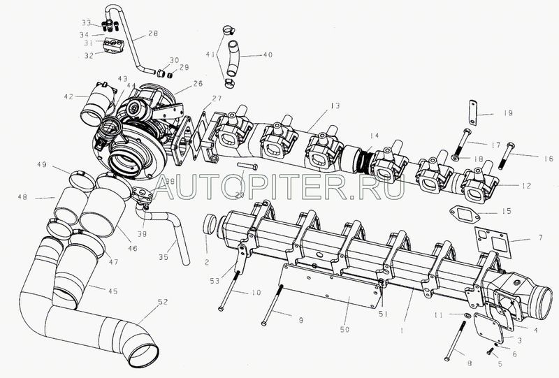 Патрубок турбокомпрессора соединительный WD615, WP10, WD618 vg2600110824 Howo