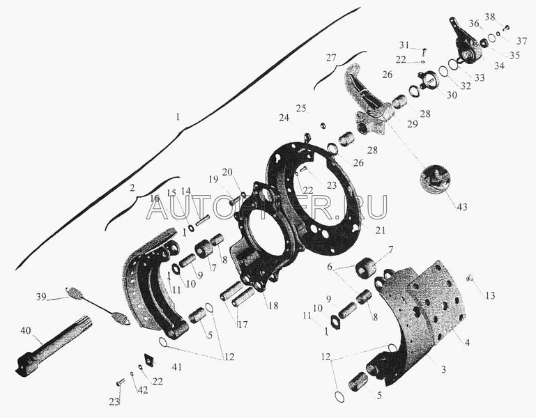 Стопор оси тормозных колодок МАЗ 54403501134 Маз