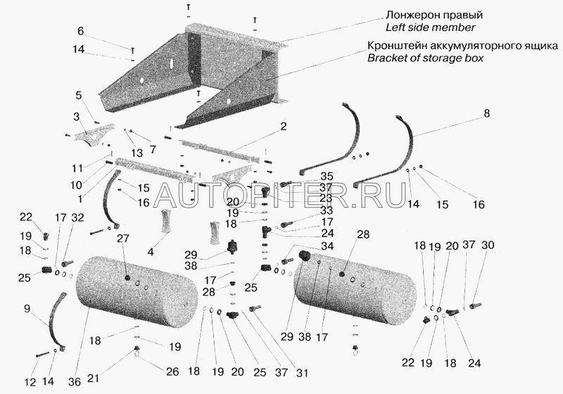 Прокладка рессивера на Маз ОАО МАЗ 642213513035 Маз