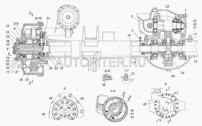 431142401081 (КАМАЗ) ЦАПФА ЛЕВАЯ В СБОРЕ Ф70Х90, L235, С ФЛАНЦЕМ 14ОТВФ122ОТВМ12Х1,25 431142401081 Камаз