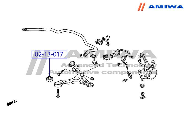 САЙЛЕНТБЛОК ПЕРЕДНИЙ ПЕРЕДНЕГО РЫЧАГА, шт 0213017 Amiwa