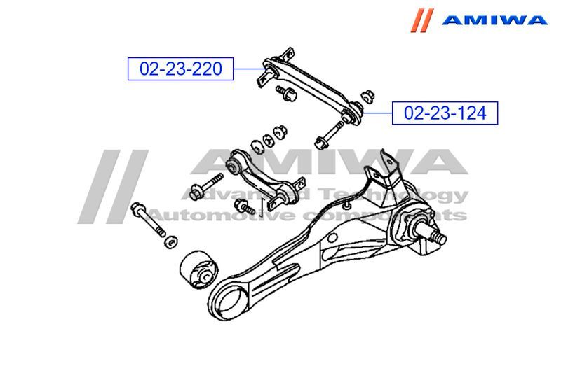 Рычаг задний верхний левый для Mitsubishi Mirage 1995-2003 0223220 Amiwa