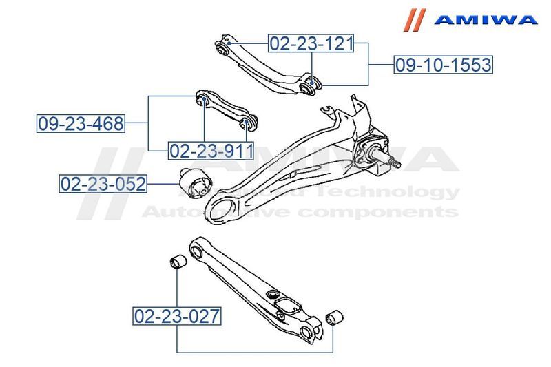 Сайлентблок тяги для Mitsubishi Lancer (CS/Classic) 2003-2008 0223911 Amiwa