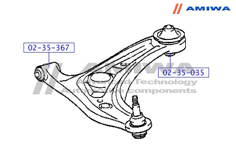 САЙЛЕНТБЛОК РЫЧАГА ПЕР CITROEN C1 06- / PEUGEOT 107 06- 0235367 Amiwa