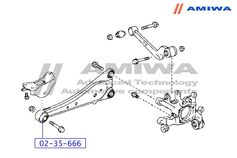 САЙЛЕНТБЛОК ЗАДНЕГО ПРОДОЛЬНОГО РЫЧАГА 0235666 Amiwa 0235666 Amiwa