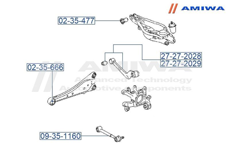 САЙЛЕНТБЛОК ЗАДНЕГО ПРОДОЛЬНОГО РЫЧАГА 0235666 Amiwa 0235666 Amiwa